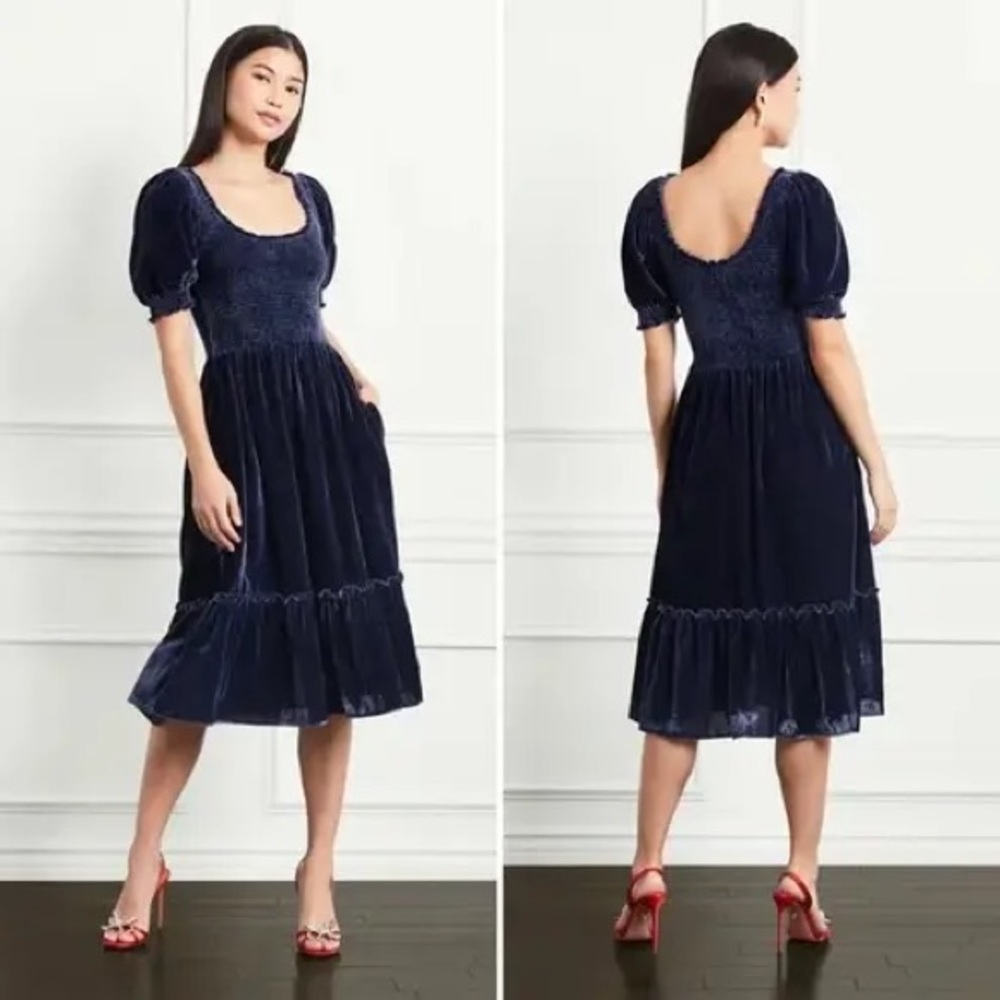 Hill House Midnight Blue Velvet Louisa Nap Dress